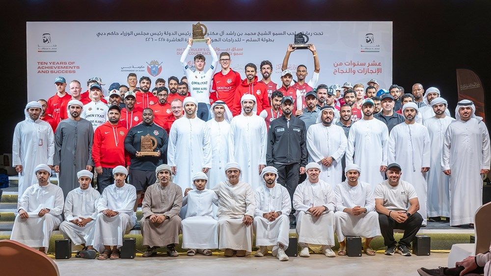 محمد بن راشد يشهد جانباً من سباق «ديوان سموّ حاكم دبي» ضمن منافسات بطولة السلم للدراجات الهوائية