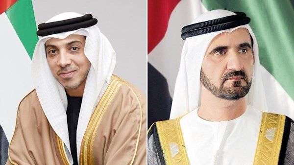 محمد بن راشد ومنصور بن زايد يهنئان رئيس وزراء لاتفيا