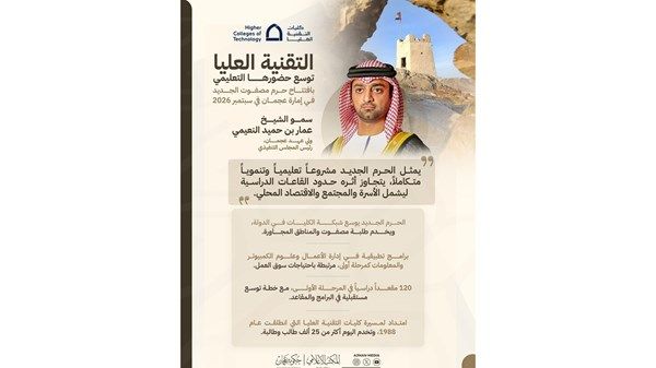 عمار النعيمي: افتتاح حرم كليات التقنية العليا في مصفوت إضافة نوعية لمنظومة التعليم العالي