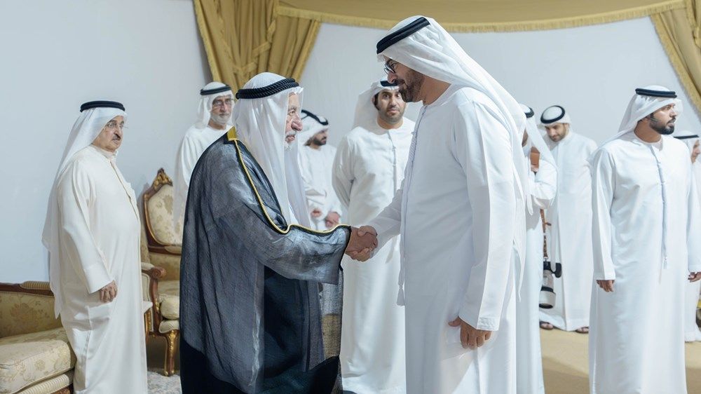حاكما الشارقة وأم القيوين يقدمان واجب العزاء في وفاة الشيخ محمد بن سالم بن سلطان القاسمي