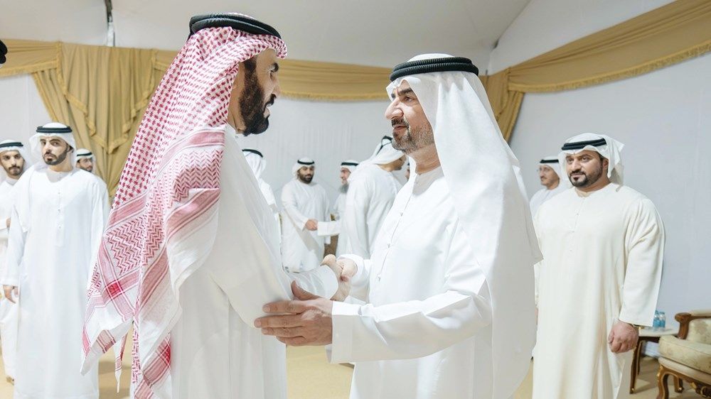 عبدالله بن سالم القاسمي يتقبل التعازي في وفاة محمد بن سالم بن سلطان القاسمي
